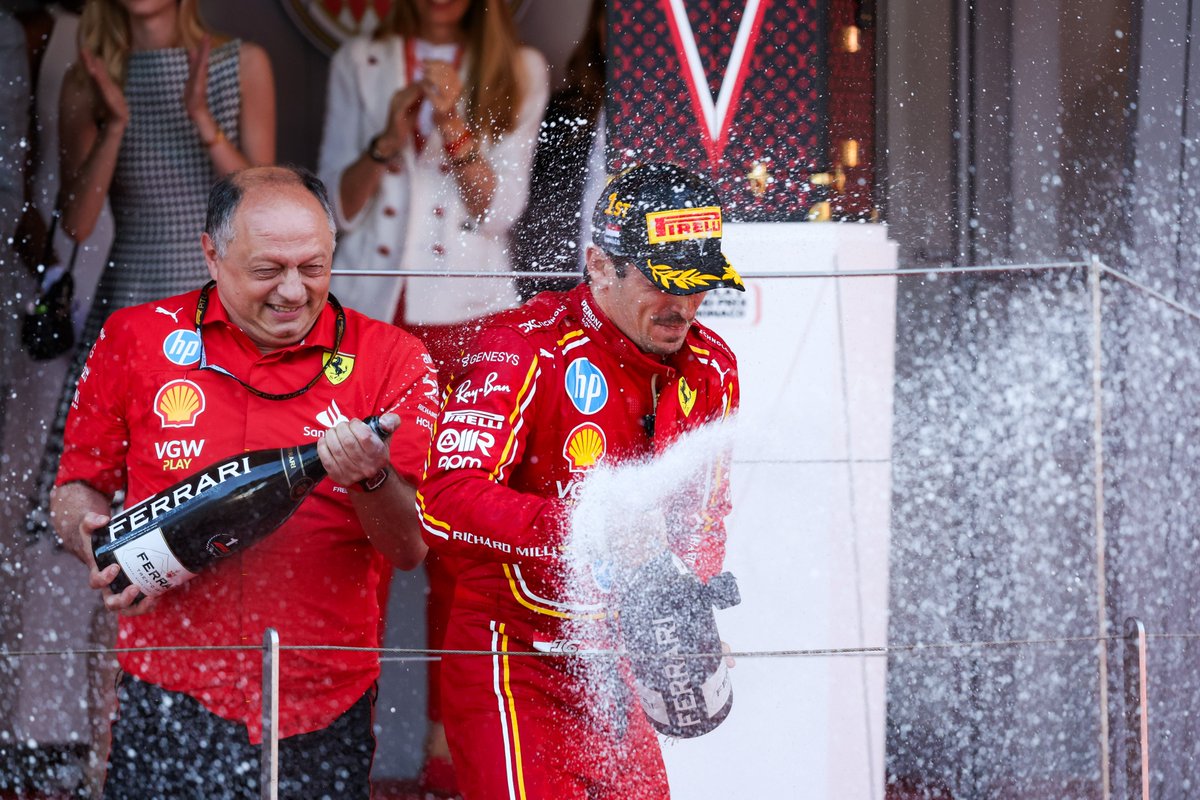 ScuderiaFerrari's tweet photo. It doesn't get much better than this! 🏆 here's your first round of podium pics!

#MonacoGP #F1 https://t.co/RM6x5JeY1D
