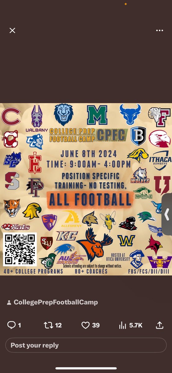 Nateshill's tweet photo. Good afternoon coaches, I wanted to inform you the camps that I will be attending and the different dates they are on. 

June 2nd - FDU mega camp 
June 8th - Utica mega camp
June 13th - Monmouth camp
June 23rd - Merrimack camp
July 5th - Georgetown camp
July 8th - Columbia camp https://t.co/JEpV19lqo1
