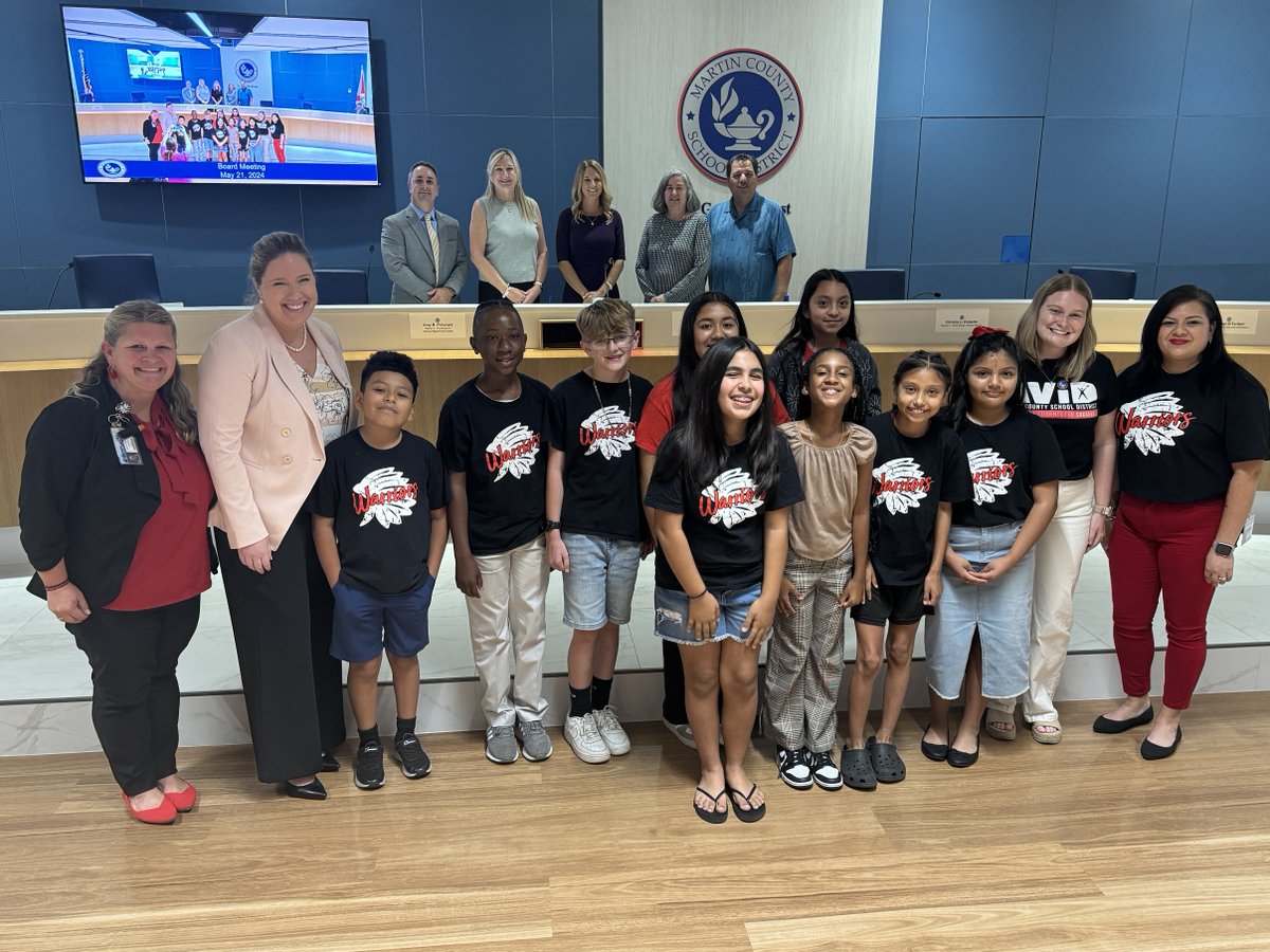 WARRIORS FOR AVID

At Tuesday's School Board meeting, Warfield Elementary Principal Crissy Smith highlighted AVID Ambassadors: Students for Change. These Warriors lead initiatives like nurturing reading skills, organizing PBIS events, and welcoming District visitors.
#ALLINMartin