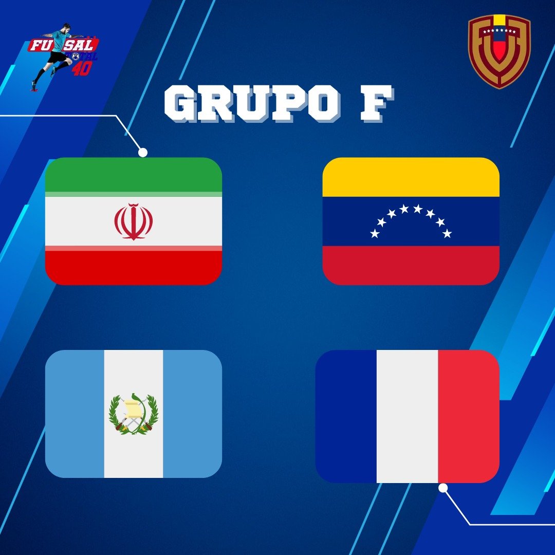 ¡GRUPOS DEFINIDOS!

Se definieron los grupos de la Copa Mundial de Futsal 2024 en Uzbekistan 🇺🇿.

La Vinotinto Futsal 🇻🇪, conformará el Grupo F, junto a Irán 🇮🇷, Guatemala 🇬🇹 y Francia 🇫🇷

¿Cómo le irá a Venezuela? 🤔