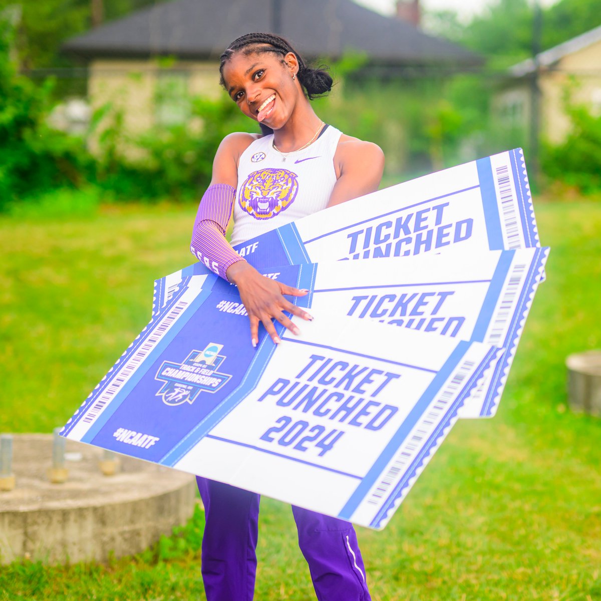 LSU Track & Field (@lsutrackfield) on Twitter photo The ONLY athlete in the nation (man or woman) to punch THREE individual-event tickets to the NCAA Outdoor Championships. 🫣🎟️
<a href="/morgannps_/">Morgan Smalls</a> does it all for the Tigers. The ONLY athlete in the nation (man or woman) to punch THREE individual-event tickets to the NCAA Outdoor Championships. 🫣🎟️
<a href="/morgannps_/">Morgan Smalls</a> does it all for the Tigers.