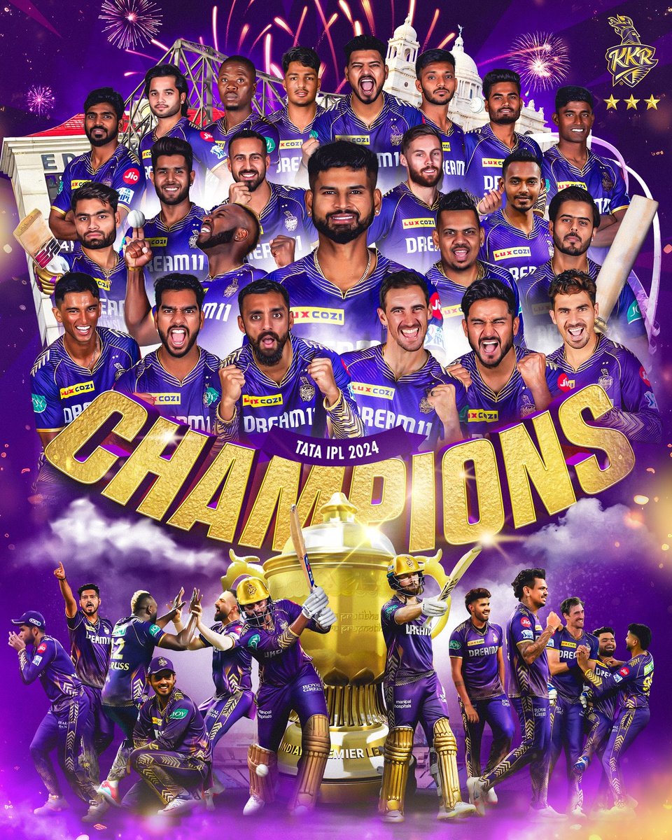 Mukesh__Chouhan's tweet photo. Don't look to be popular,Look to be winner 🏆🏆🏆 (GG).. 

Congratulations @KKRiders  winning 1 title is difficult, winning 3 is unbelievable!  🥲😁
#IPL2023 #KKRvsSRH
#harcb #SRHvRCB #patcummins https://t.co/aJTm4MN3Qf