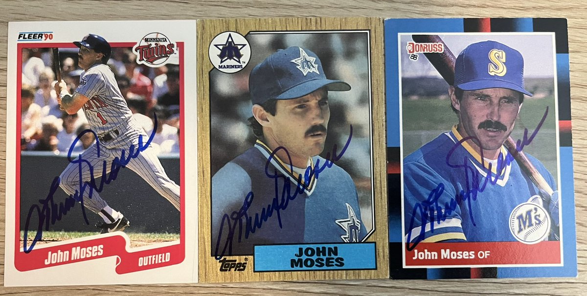 Thanks to former @Mariners & @Twins Outfielder John Moses for signing my cards #Topps #Fleer #Donruss #BaseballCards #Hobby #Collect #TTMAutographs #TTM #TTMSuccess #Autographs #TridentsUp