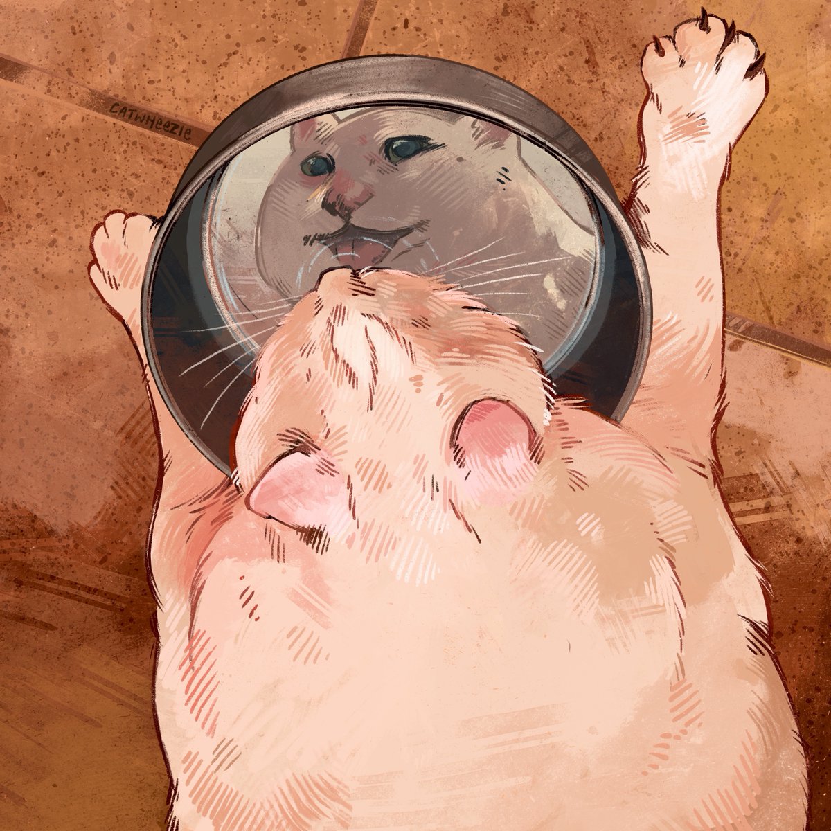 mirror mirror in the bowl, who's the fattest chunky boi?