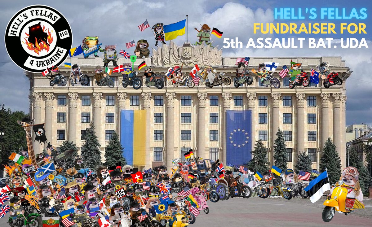 @bopandy1 @BrainIsaTool1 📣#HellsFellas!🔥Now we're wondering which national flags are missing on Kharkiv's Freedom Square in support of @__sweety__UDA who needs mofo wheels? 🛞🛞🛞🛞
🏍️Wanna join us?
🔥Donate to: 
🔥PP: andrey2020212121@gmail.com
🔥Post🫵fella &📸below.
🔥Tag Marv/@LXSummer1/@bopandy1