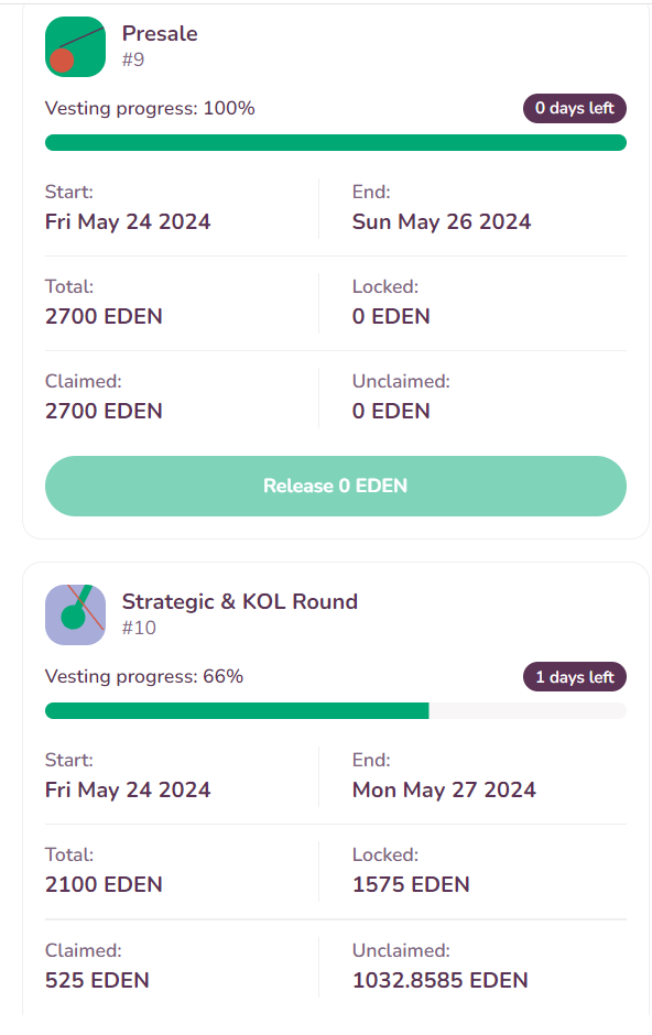 🧩We are currently testing our vesting dapps and waiting for a security audit.

Stay tuned!