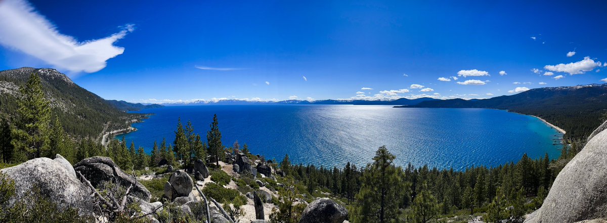 Our view of #laketahoe from the top of #monkeyrocktrail while #hiking w/ @rachelmlarue #outdoors #weekend #adventure #summer #nevada #california #hike #basecampreno #sierranevada #mountains