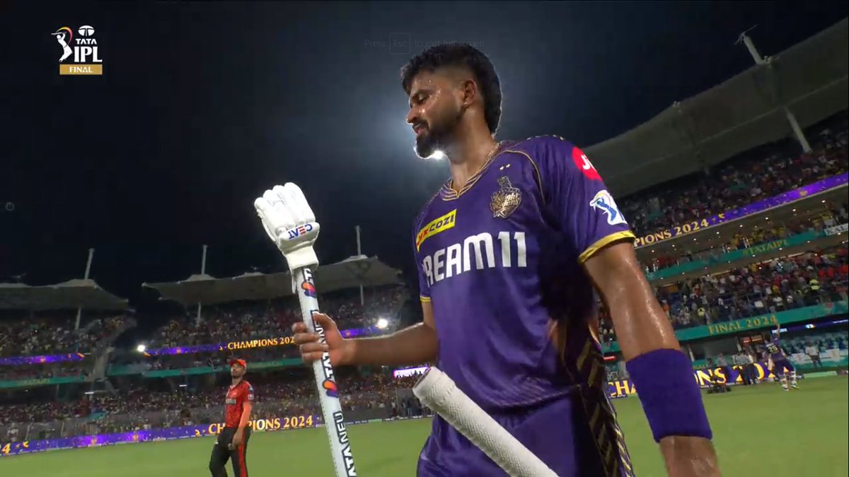 Well done Shreyas Iyer the unsung hero of KKR. Marshalled his resources well. Totally deserved to lift the cup. 
#congratulationskkr 
#iplfinal
#IPL2024
#KKRvsSRH