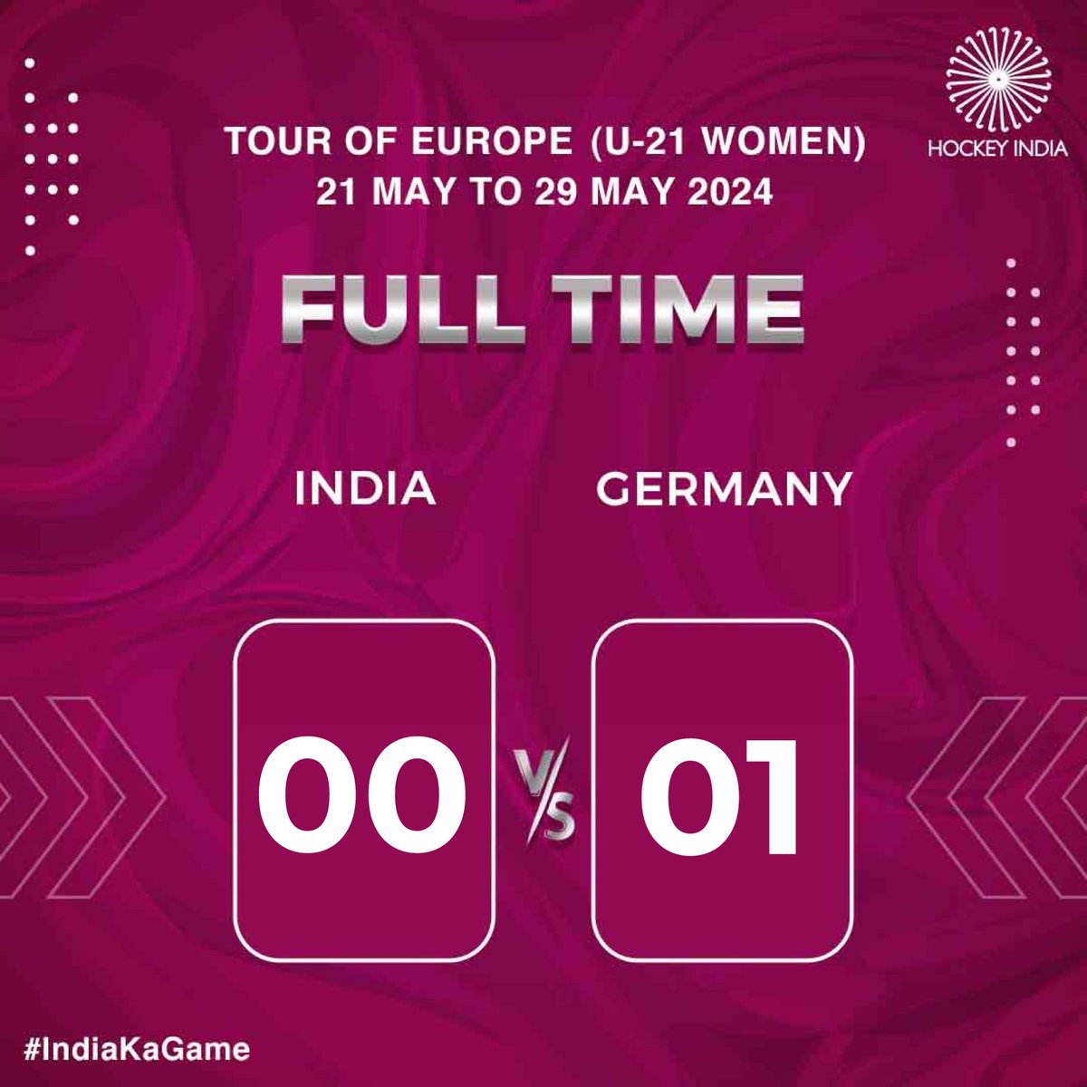 The final whistle blows, marking a heartbreaking end ❤️‍🩹 India 0️⃣ - 1️⃣ Germany #HockeyIndia #IndiaKaGame . . . . @CMO_Odisha @FIH_Hockey @IndiaSports @Media_SAI @sports_odisha @Limca_Official @CocaCola_Ind