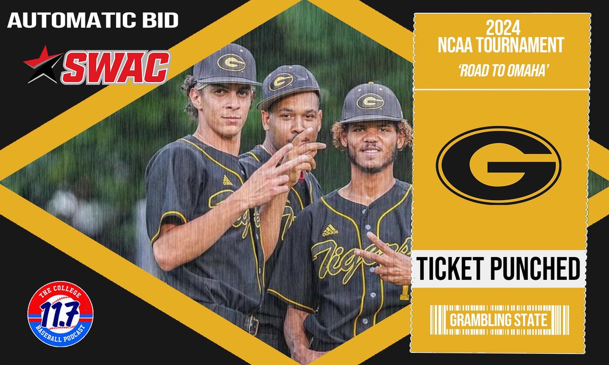 SWAC CHAMPS 🚨

GRAMBLING STATE HAS PUNCHED THEIR TICKET

THE TIGERS ARE ON THE ROAD TO OMAHA