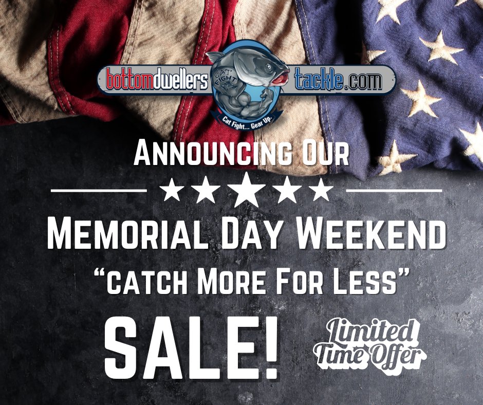 BDTackle's tweet photo. Memorial Day Weekend Sale Alert!

Up to 25% OFF MSRP at Bottom Dwellers Tackle. Stock up on your fishing gear now! 🐟

Exclusions: Driftmaster, Do-it Molds, Alphaboardz. Limited time only!

Shop: https://t.co/04BWnDopxi

#MemorialDaySale #Fishing #Tackle #CatchMoreForLess https://t.co/qSY5wXx2Yd