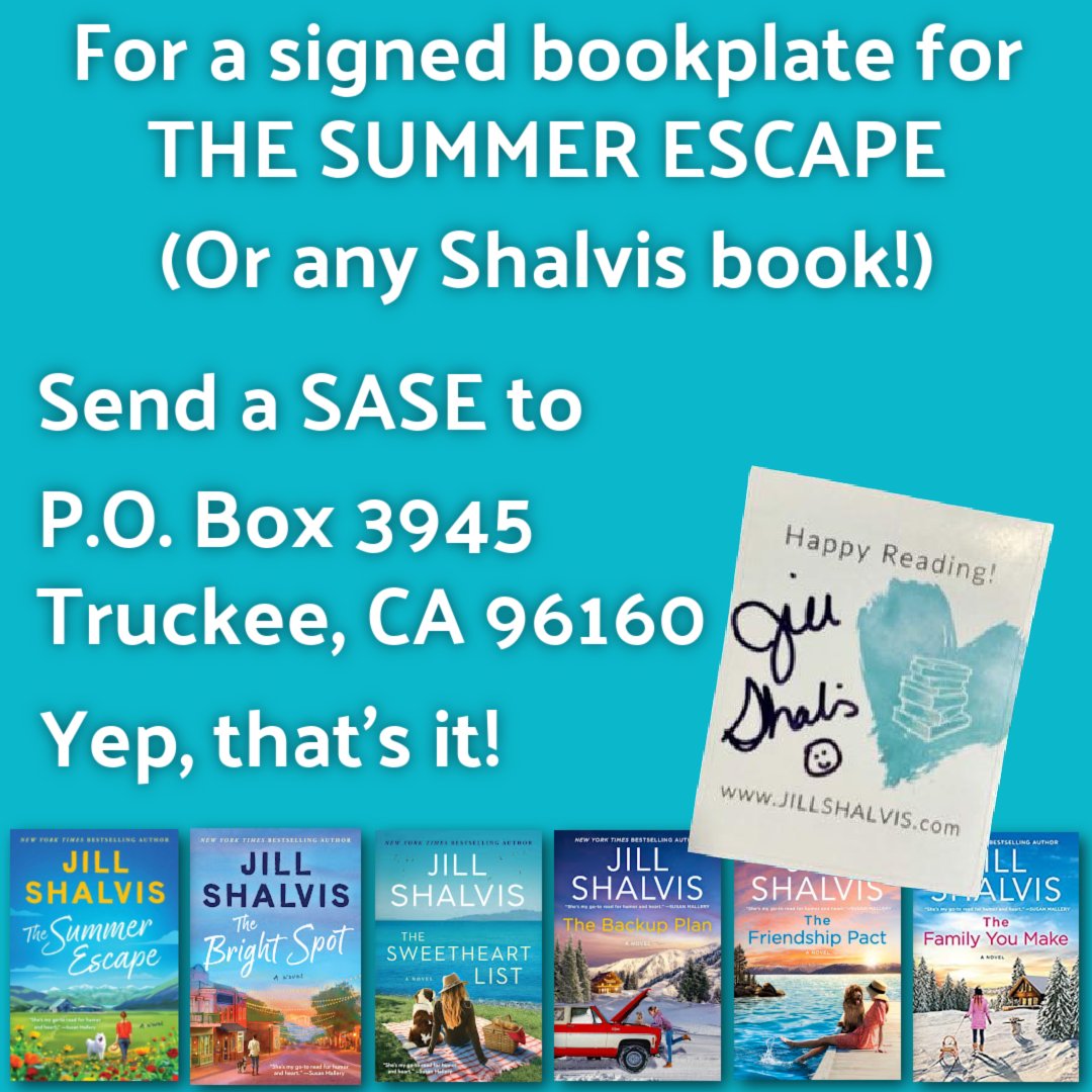 The Summer Escape is almost here! (jillshalvis.com/the-summer-esc…) Need a bookplate? I got you! :)