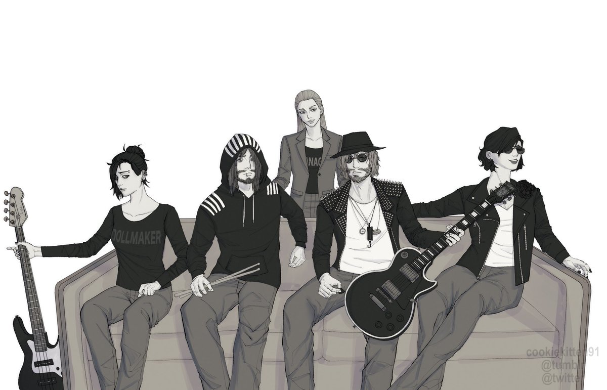 cookiekitten91's tweet photo. More from my RE8 shitty rock band au, also featuring Manager Miranda. Maybe their band is good, but I’m partial to the idea that they’re absolutely awful but contractually bound together, to everyone’s dismay 🙃
#ResidentEvilVillage https://t.co/o7qtVAdWPh