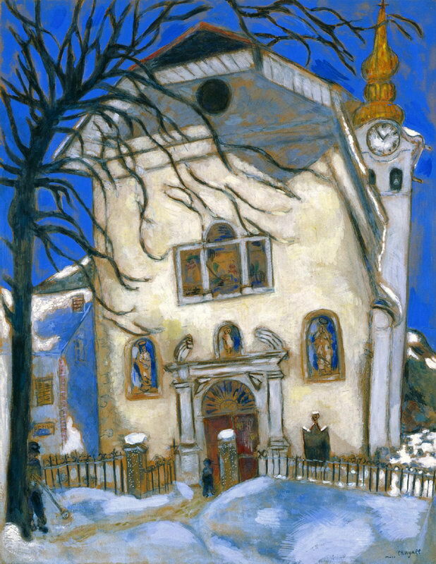 Snow-covered church wikiart.org/en/marc-chagal…