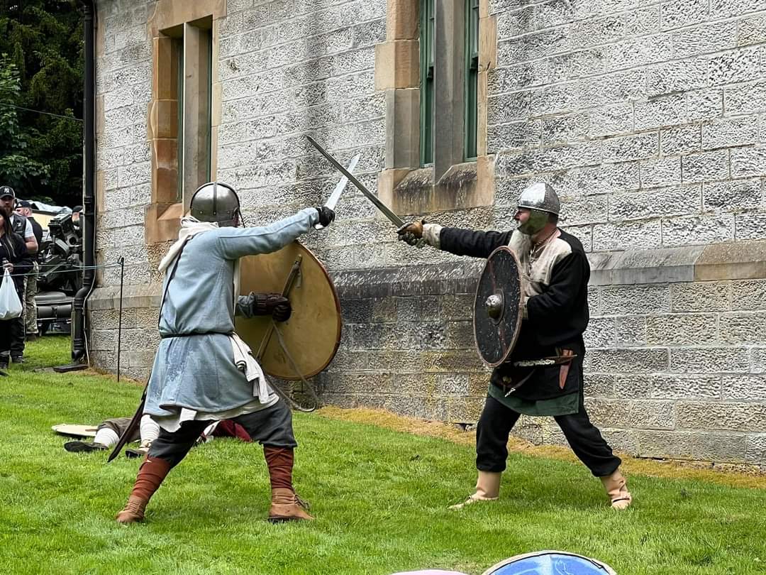 We had a terrific day at the Erskine Veterans Charity Bike Meet putting on a display of Living History and combat.

#veterans #charity #vikings #vikingreenactment