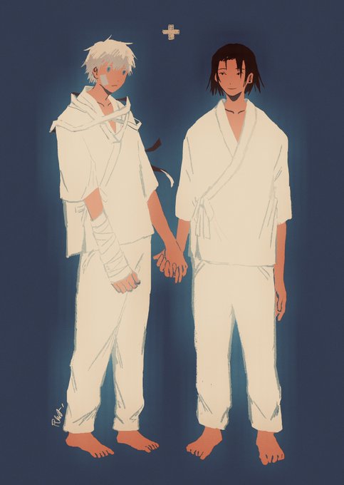 「2boys bandaged arm」 illustration images(Latest)