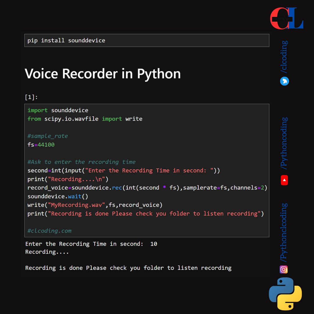 Voice Recorder in Python