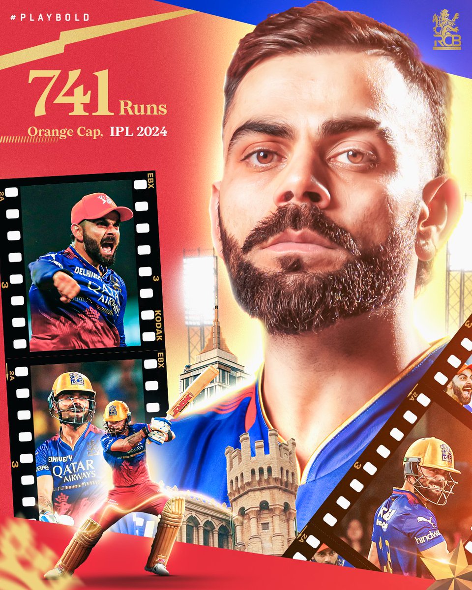 In a league of his own. King Kohli for a reason! 👑🐐

2016: 9️⃣7️⃣3️⃣ runs 
2024: 7️⃣4️⃣1️⃣ runs*

The first-ever Indian player to win the Orange Cap twice - Virat Kohli. 🫡🙇‍♂

#PlayBold #ನಮ್ಮRCB #IPL2024