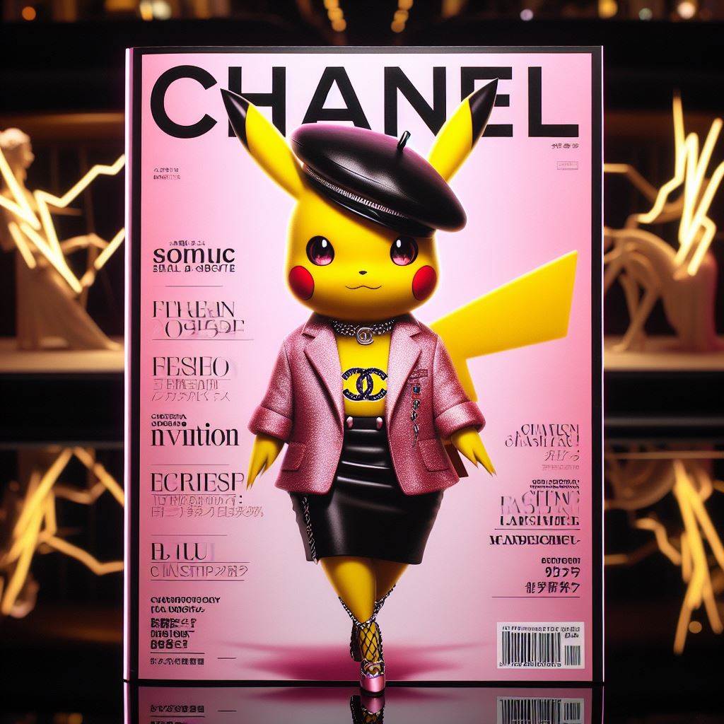 PokeAttire's tweet photo. Pikachu said #slayy with this Iconic #chanel front page #fashionlook

#aiartcommunity #aiart #pokemonaiart #pokemonart #fashionrealness #chanelclassic #beret #fashionmodel #supermodel #kendeljenner #kardashians #pokeball https://t.co/8gLY1rC6Ay