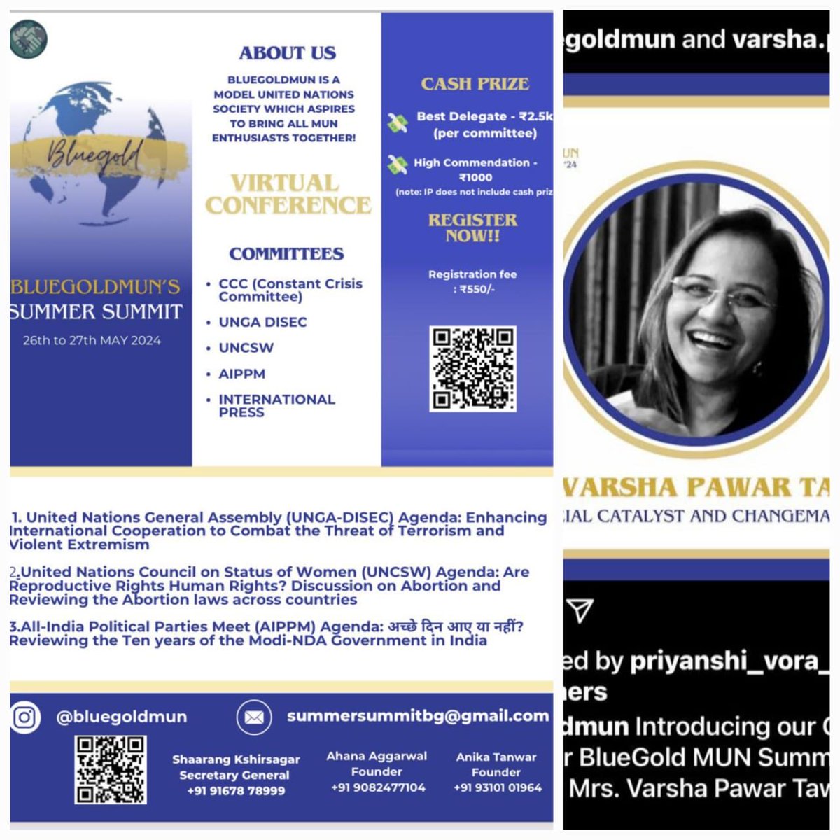 It was an honor to be Chief guest to inaugurate an online  ‘BLUEGOLDMUN’s’ summer summit of youths. 
My best wishes to the youth of India to be brand ambassadors of our country on the global platforms.