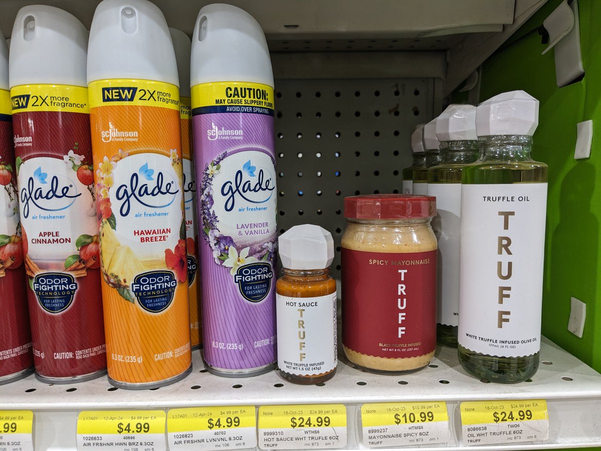 ah_maniza's tweet photo. Love when I can find my truffle oils right next to the air fresheners https://t.co/vPjWv9JEuy