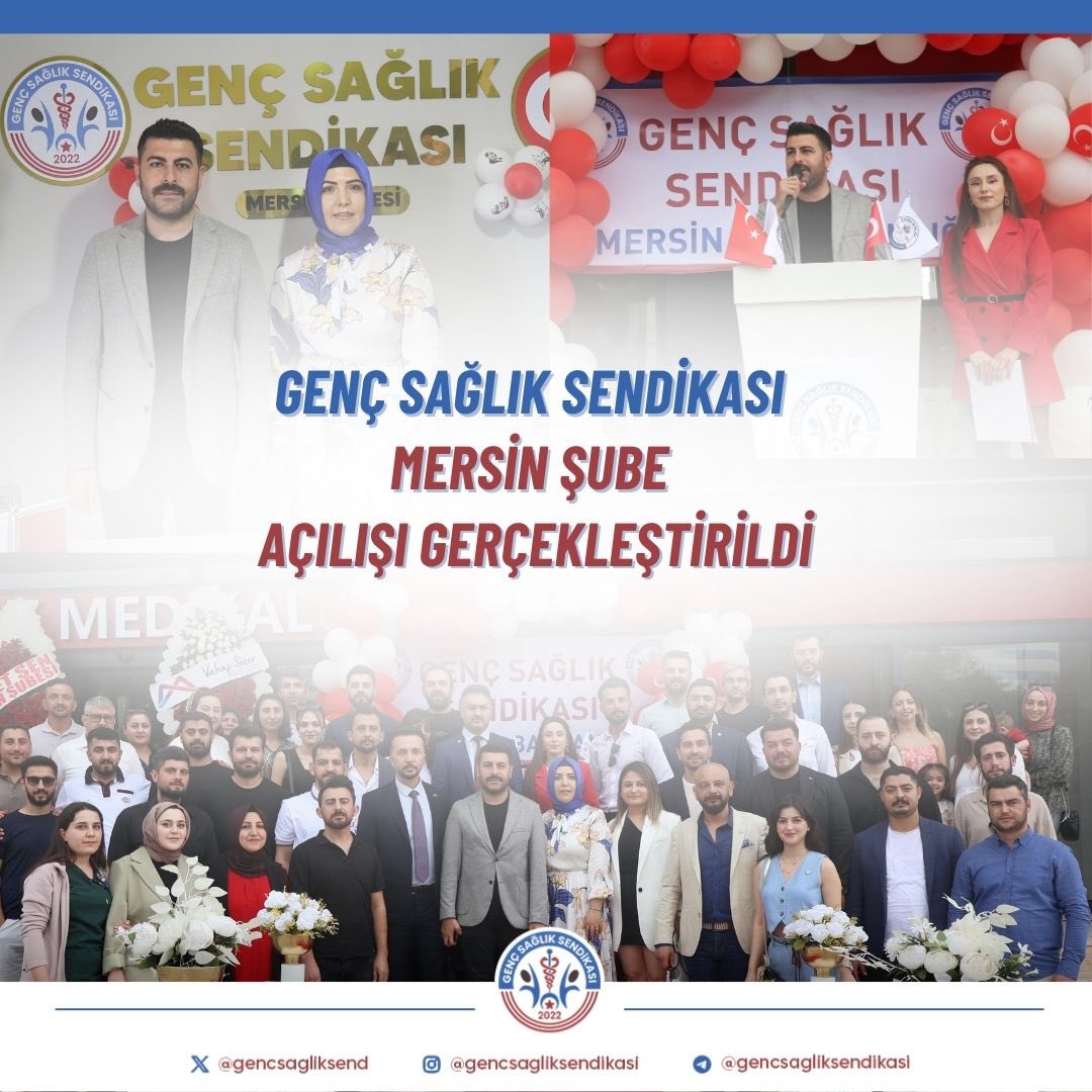 GENÇ SAĞLIK SENDİKASI ŞUBELEŞMEYE DEVAM EDİYOR! Türkiye'nin en genç, en dinamik yeni nesil sendikası Genç Sağlık Sendikası, şube açılışlarına devam ediyor. Yalnızca 1 yıl içerisinde 81 ilde teşkilatlanmayı başaran, sağlık çalışanları için gerçekleştirdiği eylem ve projelerle