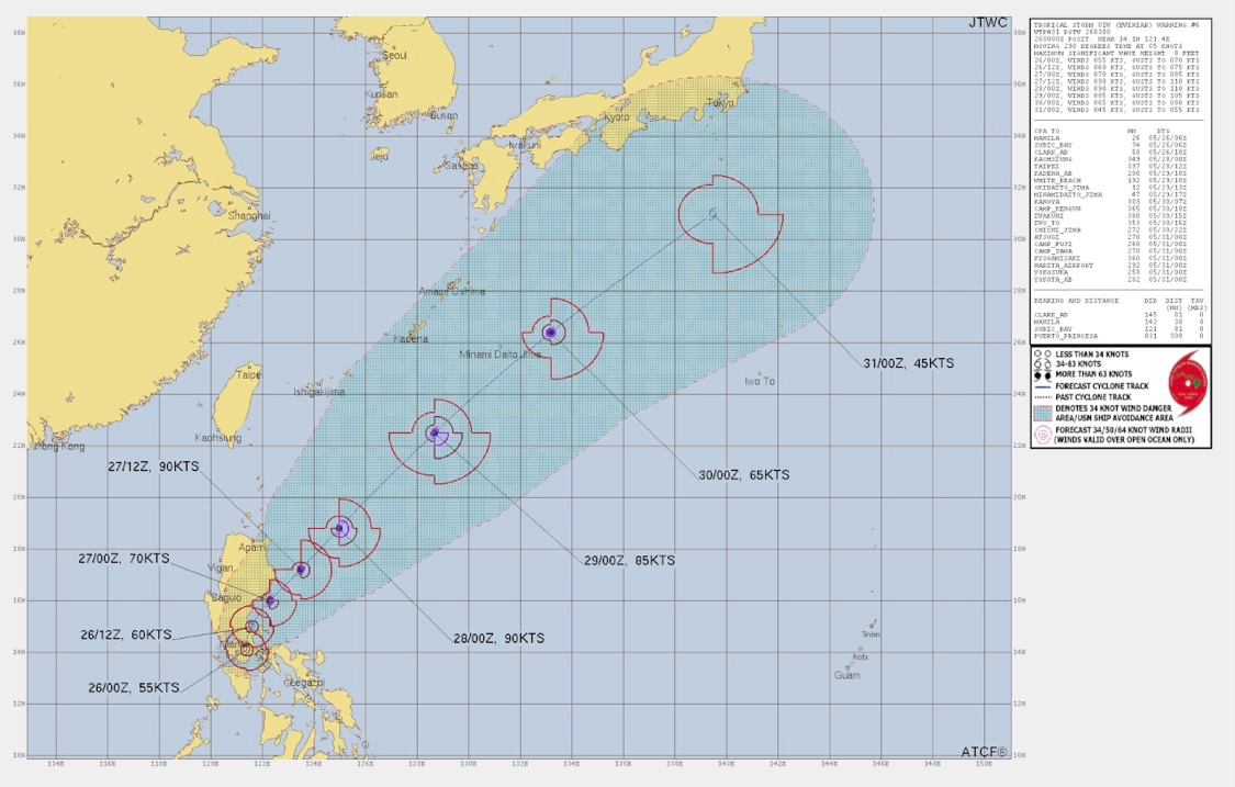 TYPHOON #Ewiniar’s FORECAST TRACK. #AghonPH #Philippines #wxtwitter