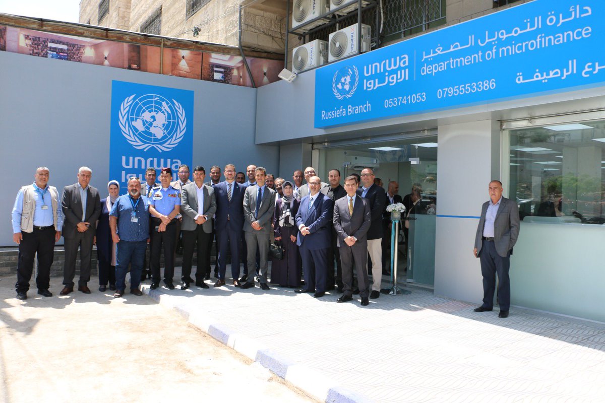 Today's inauguration of @UNRWA’s 9th Microfinance branch/Russiefa, Jordan with Mr. Ben Majekodunmi, Chief of Staff, Dept. of Palestinian Affairs & Gov representatives. This Green branch ensures easy access for people with disability & financial inclusion of #PalestineRefugees