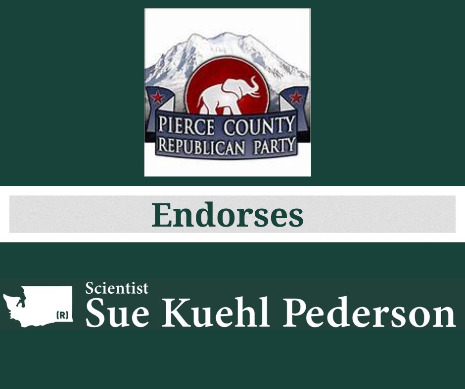 Sue Kuehl Pederson (@suepubliclands) on Twitter photo ICYMI🚨🚨🚨 The Pierce County GOP has endorsed my campaign for Washington State Commissioner of Public Lands!
<a href="/PierceGop/">Pierce Gop</a> ICYMI🚨🚨🚨 The Pierce County GOP has endorsed my campaign for Washington State Commissioner of Public Lands!
<a href="/PierceGop/">Pierce Gop</a>