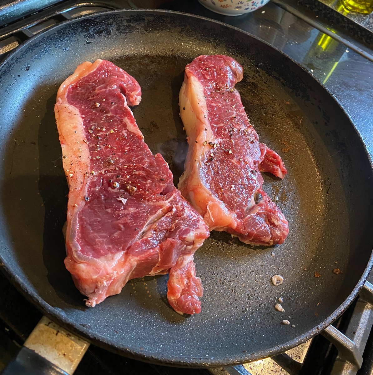 Some steaks from our own Angus heifer for the dinner. 

Awesome stuff, reared in our own fields. It’s a great feeling.
