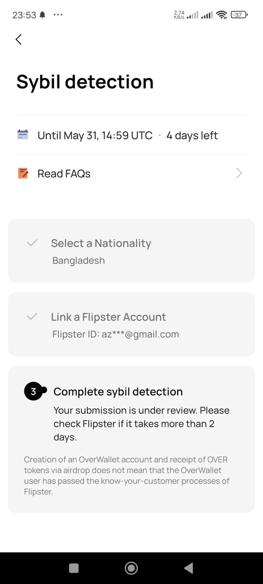 tamal_bo's tweet photo. @over_wallet @overprotocol @flipster_io please help me.
I have done all the things in the proper way but it's not complete yet.its been 2days
i am from Bangladesh. please give me a solution.what can i do? https://t.co/TMru0SzvFH