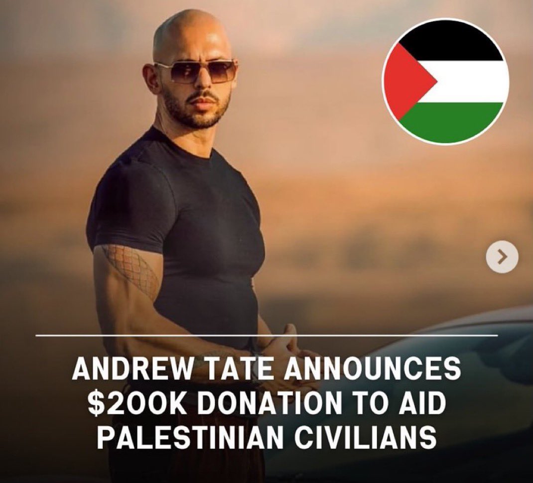 ❤️🇵🇸 Andrew Tate (@Cobratate) has DONATED over $200,000 to GAZA!