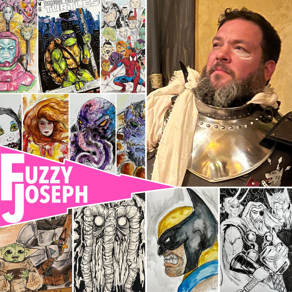 SD_Comic_Con's tweet photo. Don't call him hairy; the brilliant Scott @FuzzyJoseph just opened his pre-#SDCC commissions: https://t.co/SaQ4DSg095 https://t.co/Zci6fBmbcO