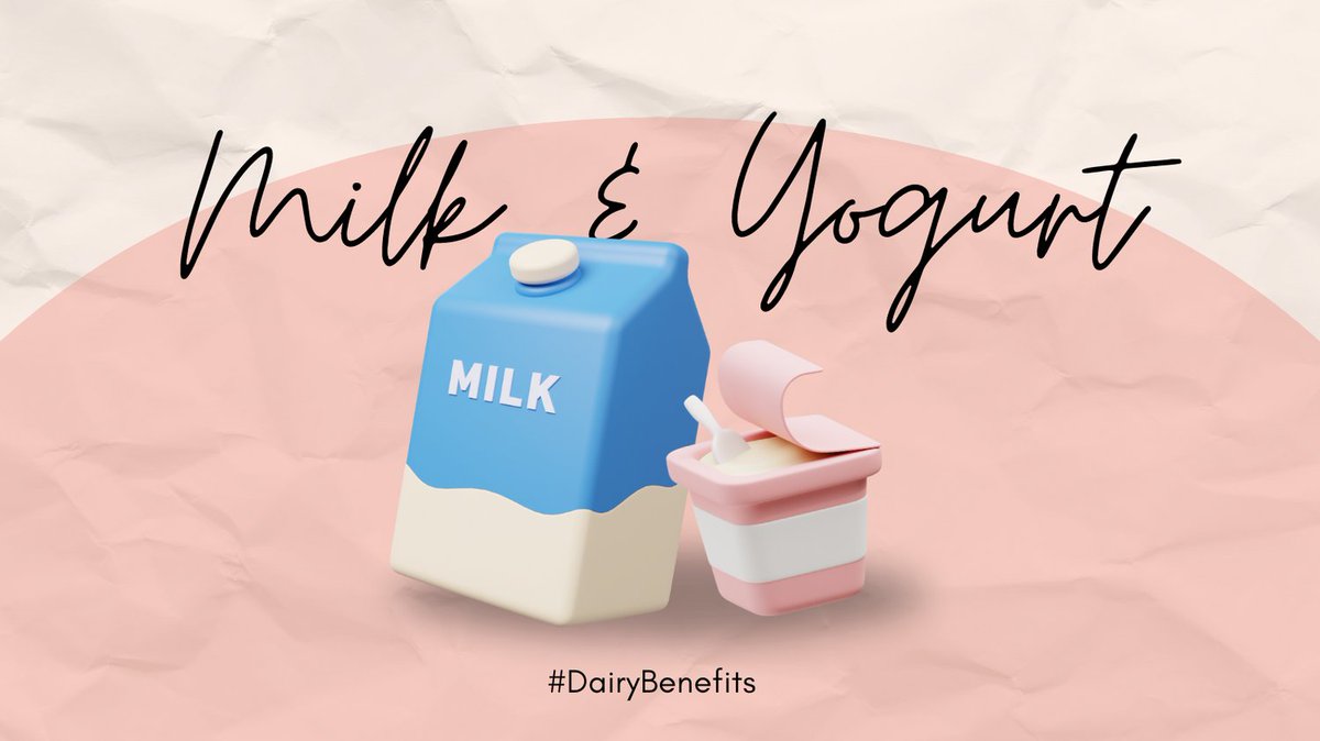 🥛Milk and yogurt are rich in calcium and protein, essential for strong bones and muscles. Incorporate them into your daily diet for a healthy boost! #RealWorldNutrition #HealthyEating #DairyBenefits