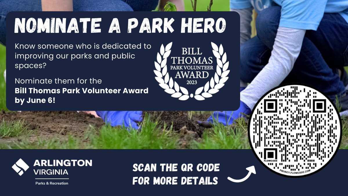 Know someone who is dedicated to improving our parks and public spaces? Nominate them for the Bill Thomas Park Volunteer Award! arlingtonva.us/Government/Pro…