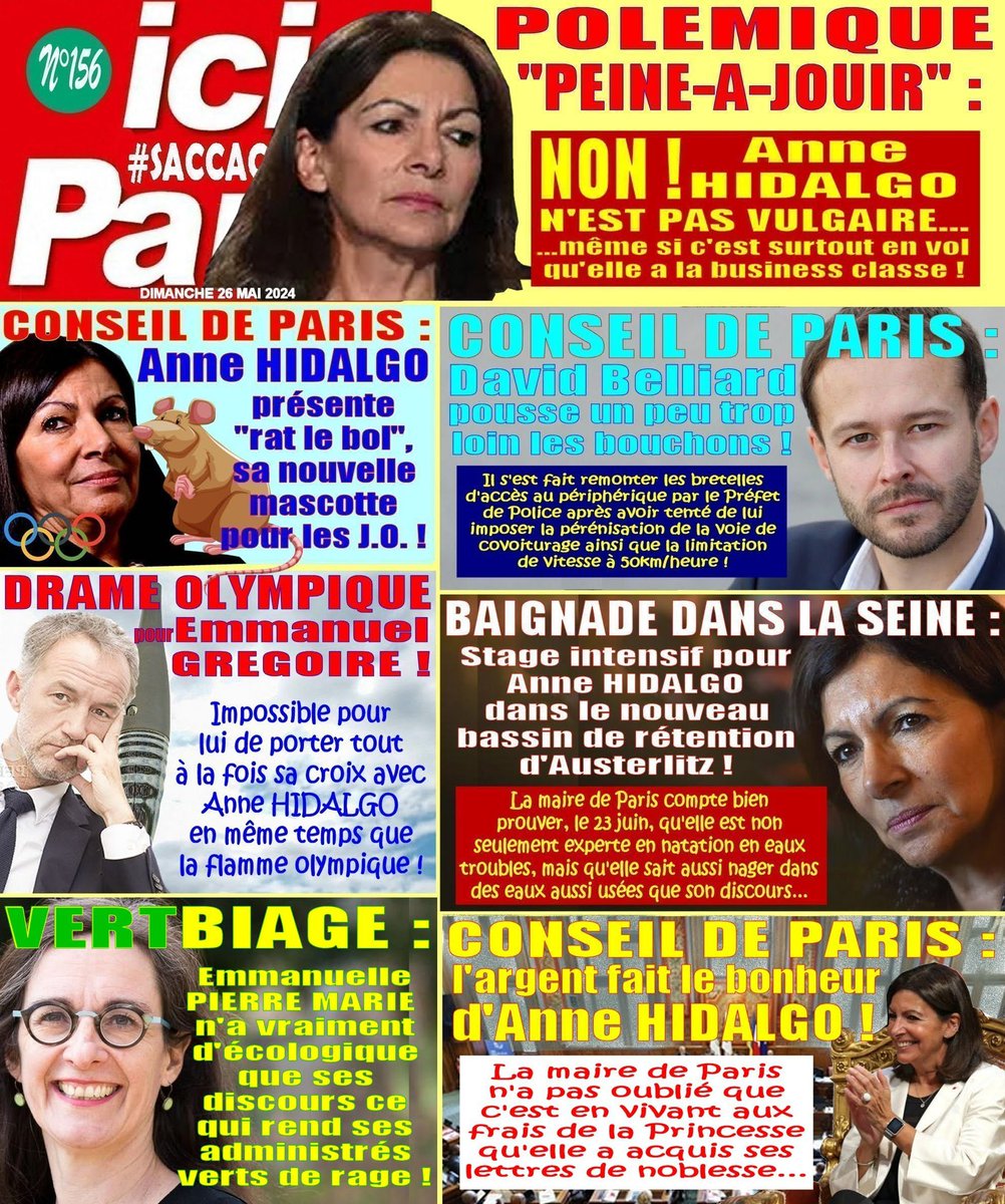 Ne manquez pas le nouveau numéro de Ici #saccageparis !
#saccageparis #TahitiGate #TaxeFonciere #Hidaldemission #Paris2024 #loiPLM #HidalgoOut2026