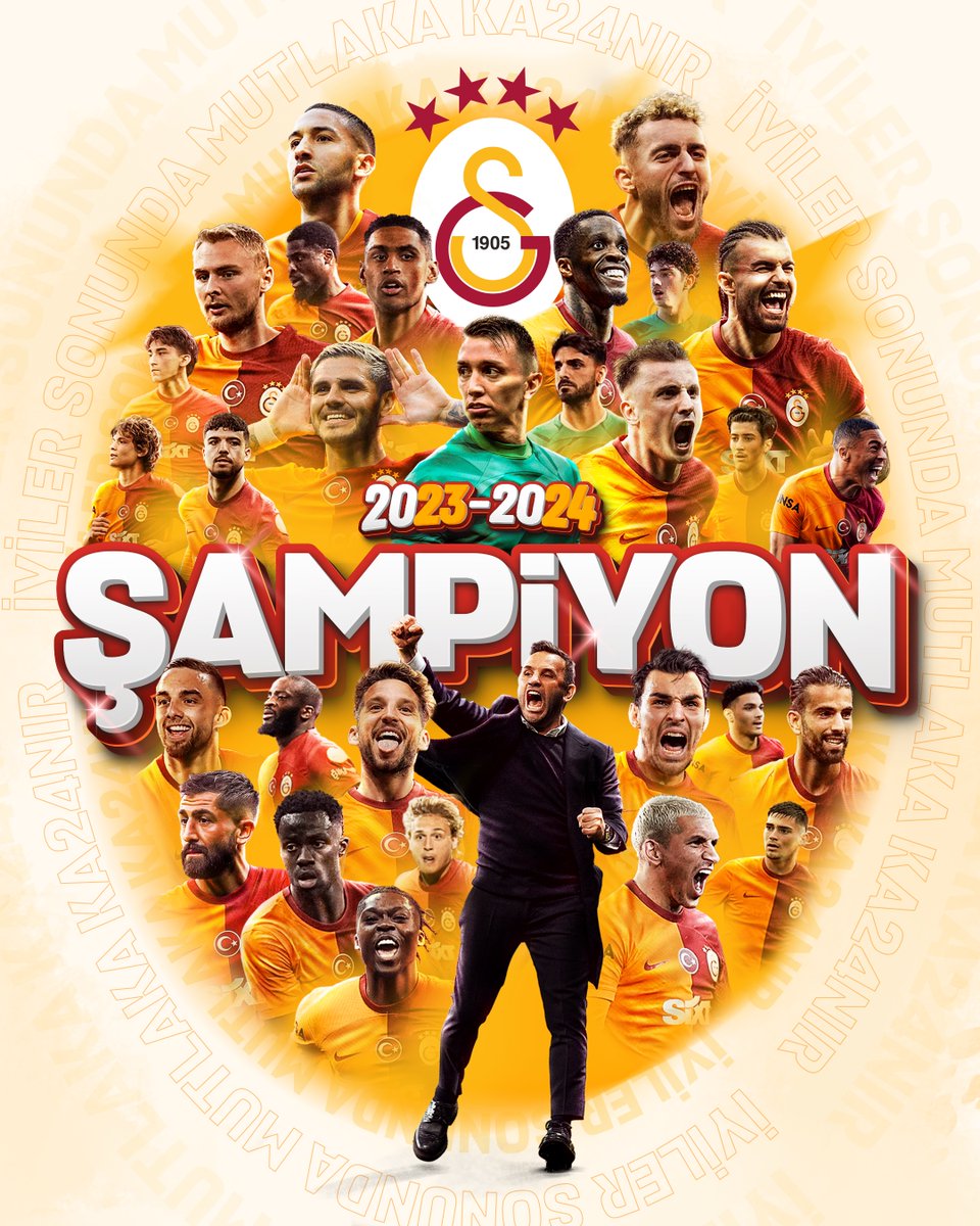 🟡🔴 #TrendyolSüperLig 2023-2024 Sezonu Şampiyonu 🏆 Galatasaray