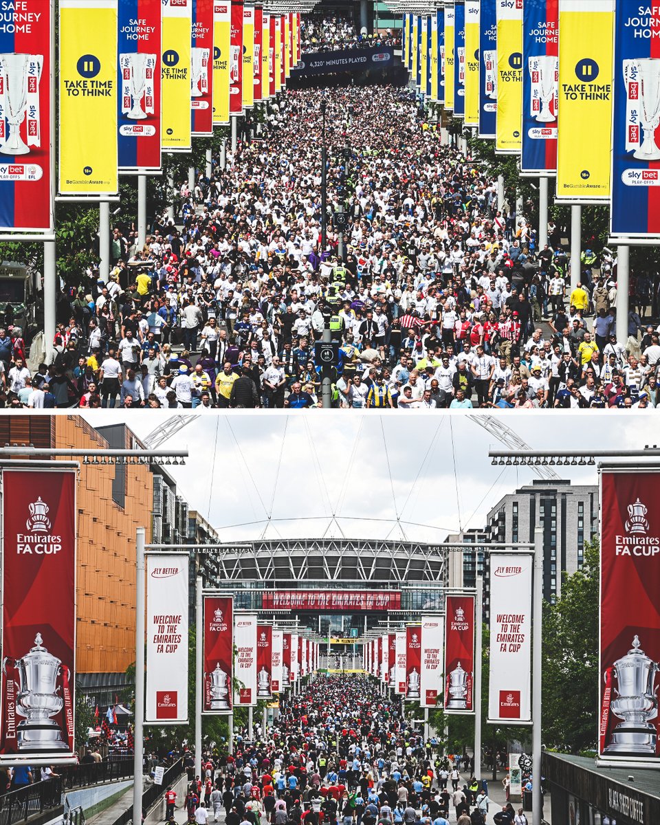 More fans attended the Championship playoff final (85,862) than the FA Cup final this weekend at Wembley (84,814) 🏟️