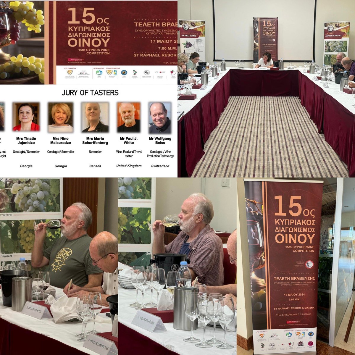 A pleasure to share these photos of @CircleofWine member Paul White judging at the 15th Cyprus Wine Competition, as a direct result of an invitation received during the @CircleofWine press trip to Cyprus, so kindly organised by @michalisg and @visitcyprus .