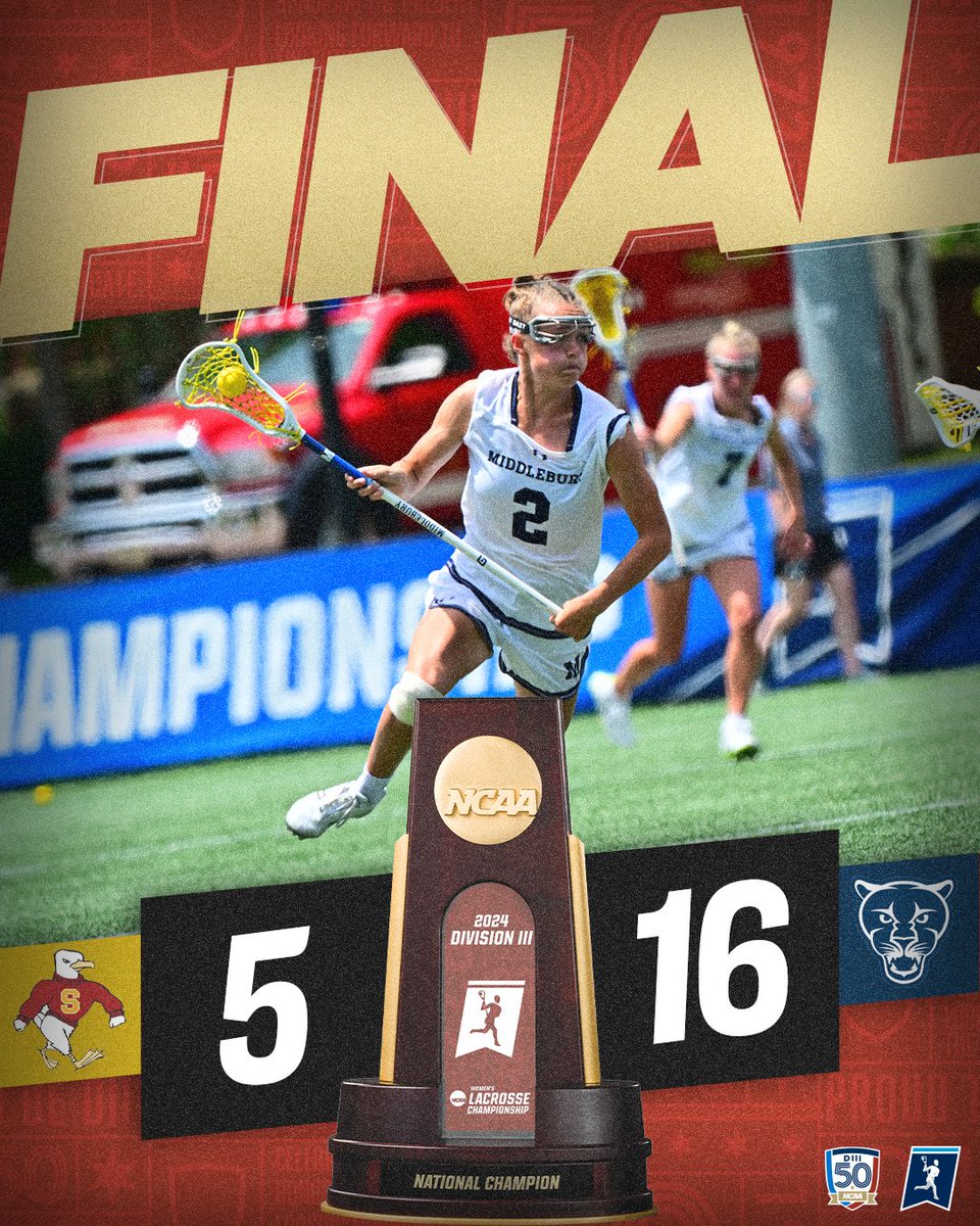 .@MiddAthletics wins the 2024 NCAA Division III Women's Lacrosse National Championship! #DIII50 | #D3lax