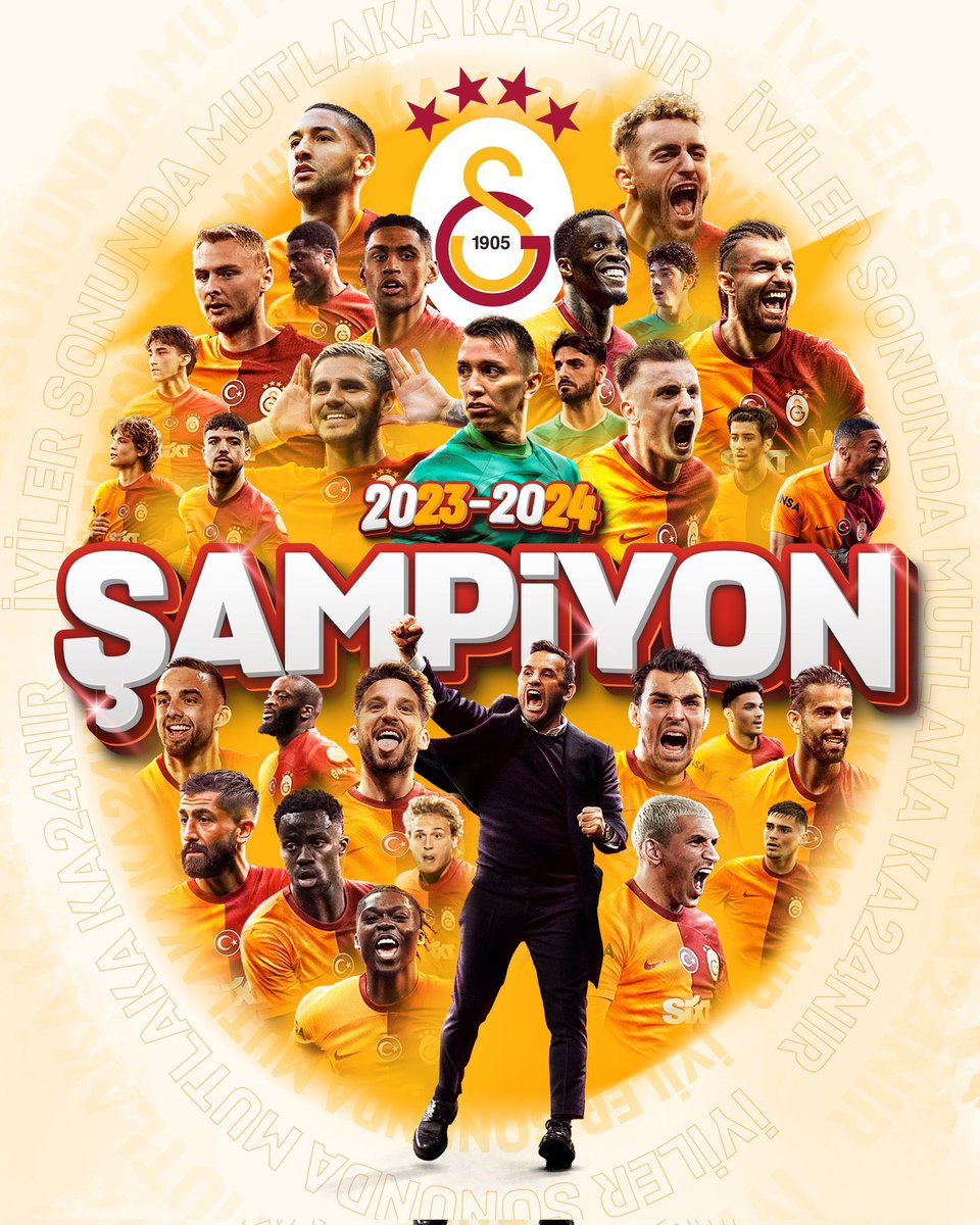Tebrikler Galatasaray 👏🏻👏🏻👏🏻 Süper Lig 2023-2024 Sezonu Şampiyonu olan Galatasaray Spor Kulübü'nü ve tüm Galatasaray camiasını tebrik ediyorum. 🏆