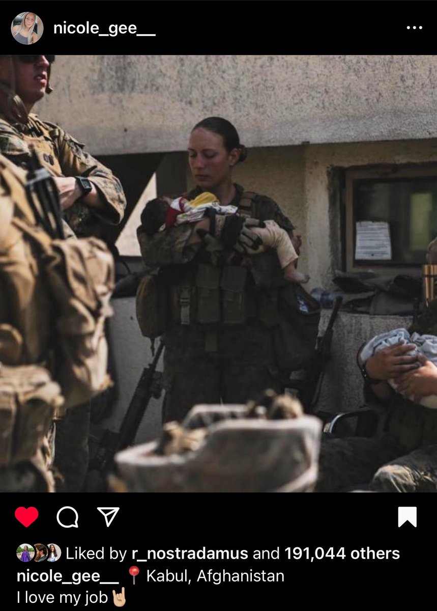 Marine Sgt. Nicole Gee. Reflecting on her time in Afghanistan, she wrote on her instagram: “I love my job.” #MemorialDayWeekend