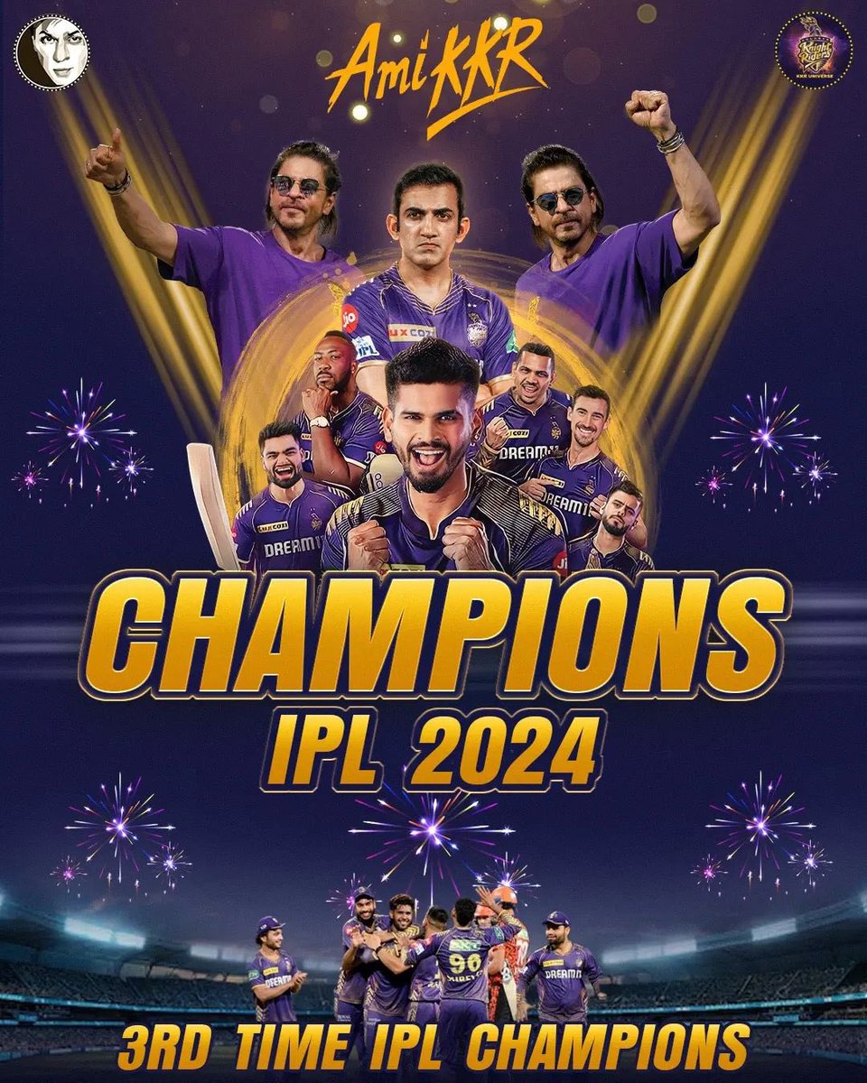 Huge Congratulations to KKR  on Winning the IPL trophy! Salute to SRK Spirit and Strategic brilliance of Gambhir |This has been an incredible journey, and I'm so proud of the hard work and dedication everyone puti in Well deserved, champions....
<a href="/KKRiders/">KolkataKnightRiders</a> <a href="/iamsrk/">Shah Rukh Khan</a> 
#kkr #ipl2024