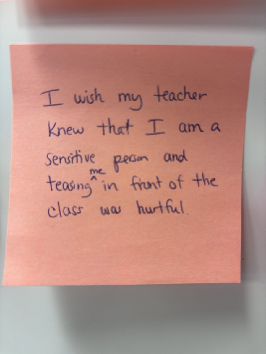 enaholtermann's tweet photo. 🍎 Exploring 'Self as Teacher' in PROF 110 ~
"I wish my teacher knew" @QueensEduc
Multi-Session Learning Weekend with Dr. Jane Chin. So many insightful discussions on how we as educators can better support &amp; understand our students. #TecherEducation #StudentVoice #FSLM #TEMS https://t.co/7mLOGE8dP6