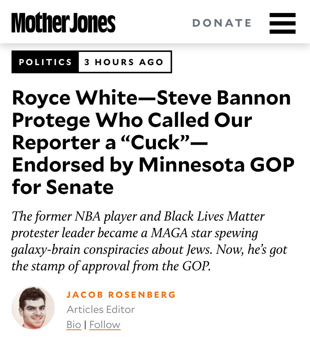 Mother Jones posting its Ls.