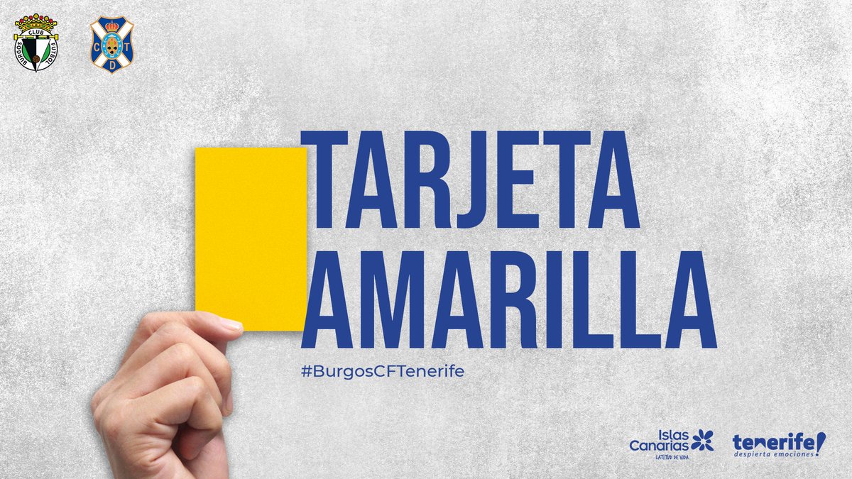 ⏱️ 80' | 0-1 | 🟨 Tarjeta amarilla para @gallegoenric antes del cambio. #BurgosCFTenerife #YoSoyElTenerife