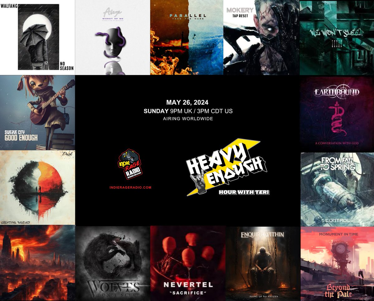 HeavyEnough Hour with Teri (@musicmatterstee) on Twitter photo Today 9pmUK 22hCEST 3pmCDT(US)
Tune in to <a href="/IndieRageRadio/">Indie Rage Radio</a> #HeavyEnough
๐ indierageradio.com
Enjoy the new bangers from-
#Walfang <a href="/aleyauk/">๐ฃ Aleya ๐ฃ</a> <a href="/TakeTheNamePA/">Take The Name</a> #MOKERY <a href="/PolarUK/">POLAR</a> <a href="/SwerveCityNZ/">Swerve City</a> <a href="/COUNTING_WOLVES/">COUNTING WOLVES</a> +more #Repeat
Info: facebook.com/HeavyEnoughHouโฆ
#NewMusicAlert Today 9pmUK 22hCEST 3pmCDT(US)
Tune in to <a href="/IndieRageRadio/">Indie Rage Radio</a> #HeavyEnough
๐ indierageradio.com
Enjoy the new bangers from-
#Walfang <a href="/aleyauk/">๐ฃ Aleya ๐ฃ</a> <a href="/TakeTheNamePA/">Take The Name</a> #MOKERY <a href="/PolarUK/">POLAR</a> <a href="/SwerveCityNZ/">Swerve City</a> <a href="/COUNTING_WOLVES/">COUNTING WOLVES</a> +more #Repeat
Info: facebook.com/HeavyEnoughHouโฆ
#NewMusicAlert