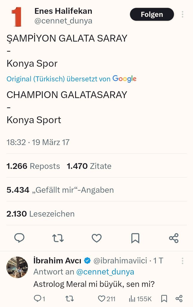 Dieser Account hat es wieder einmal vorher gewusst. #Galarasaray ist am letzten Spieltag in Konya Meister geworden. #SampiyonGalatasaray