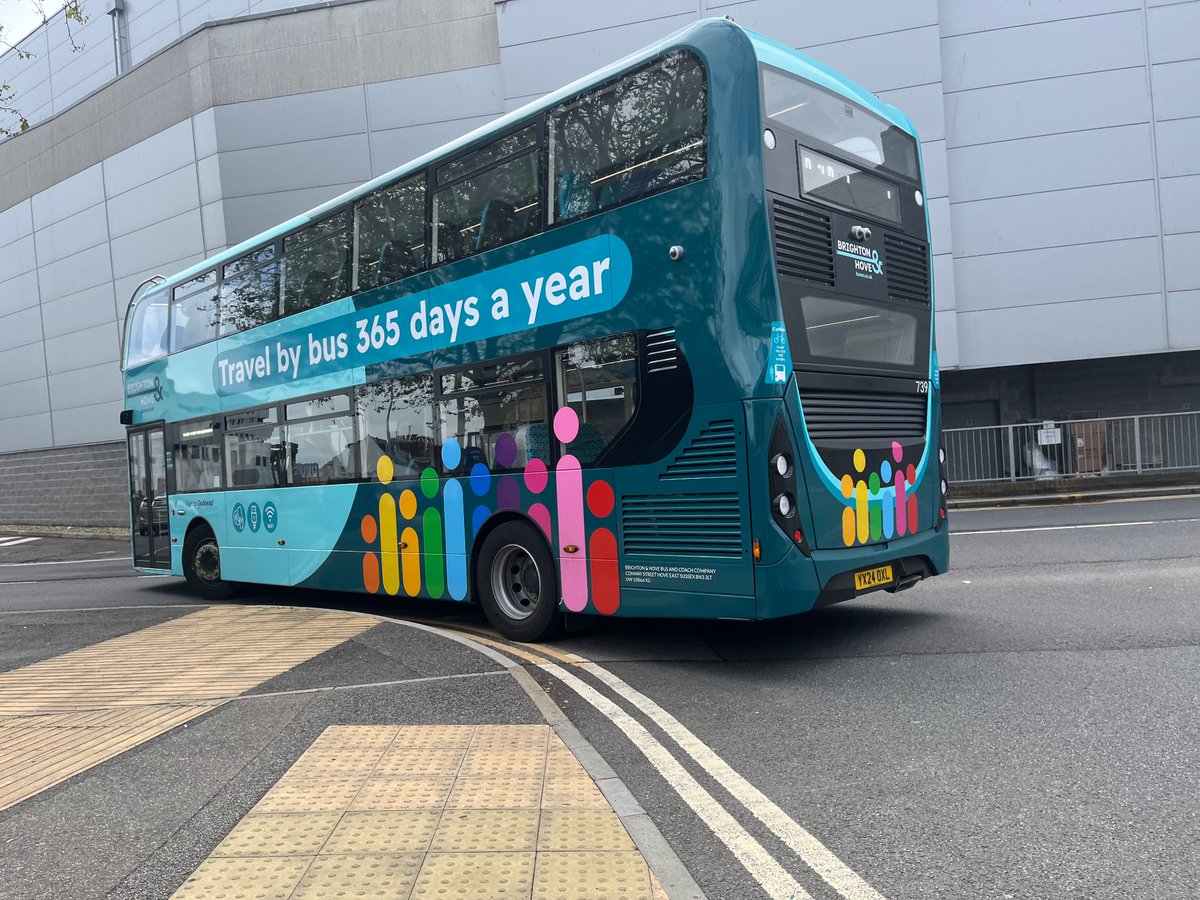 739-YX24OXL can be seen departing from Eastbourne station on todays rail replacement, believe this was working Polegate-eastbourne