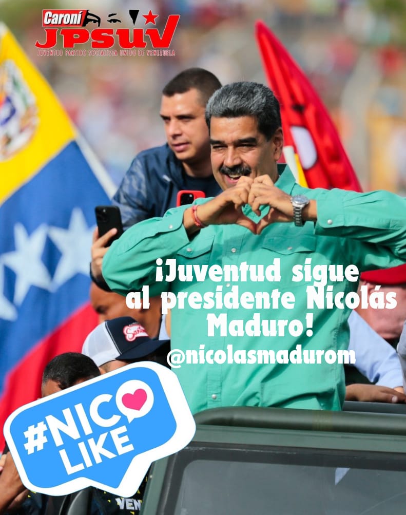 ¿Ya sigues al presidente <a href="/NicolasMaduro/">Nicolás Maduro</a>? Que esperas para hacerlo, vamos todos a ganar la batalla comunicacional y a llevar la verdad.
#Nicolike 
<a href="/OviedoPSUV/">Tito Oviedo</a> <a href="/JuventudPSUV/">Juventud PSUV</a>